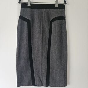 BCX Gray Black Pencil Skirt Knee-Length Work
